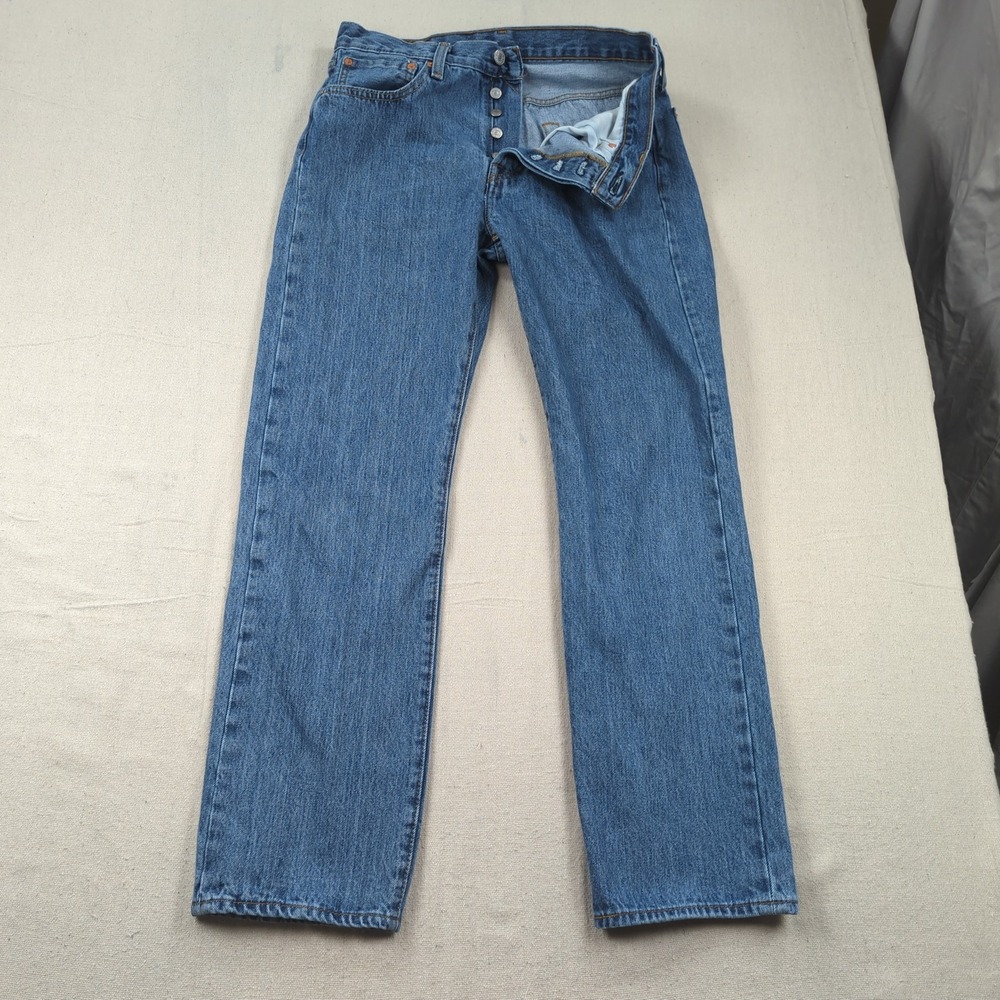 Levis 501 Jeans Mens 31x30 Blue Button Fly American Classic Straight Western